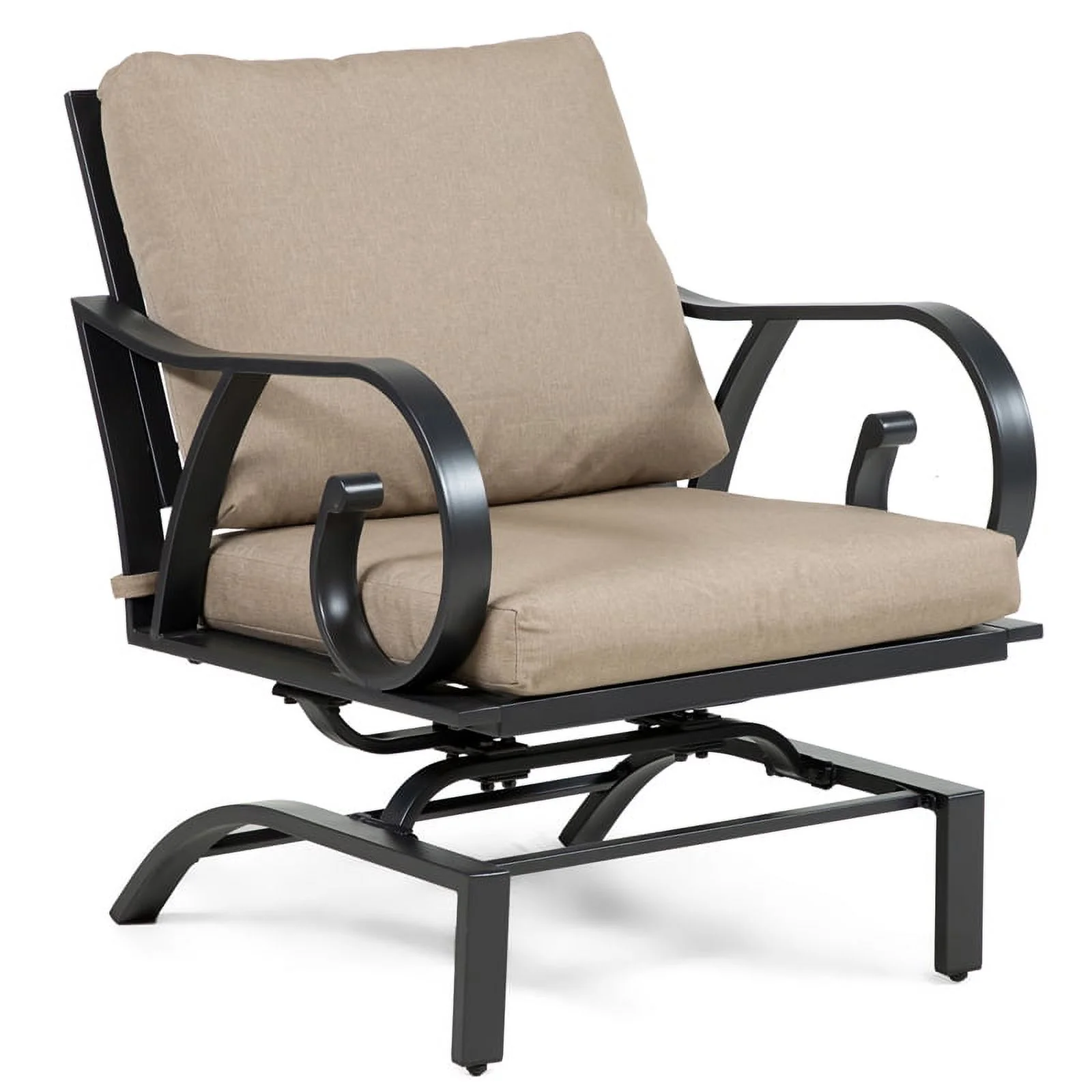 Kingfisher Lane 3-Piece Metal & Polyester Fabric Bistro Set in Black/Brown