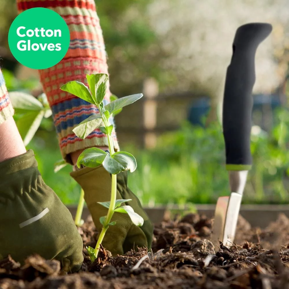 Vremi 9 Piece Garden Tools Set - Gardening Tools with Cotton Garden Gloves and Garden Tote