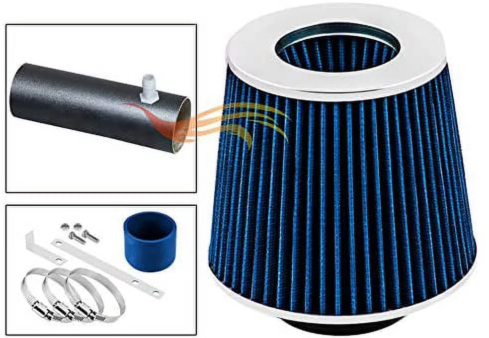 RW SERIES - MATTE BLACK PIPE BLUE - SHORT RAM INTAKE Compatible For 11-14 DODGE AVENGER/JOURNEY/CHRYSLER 200 V6