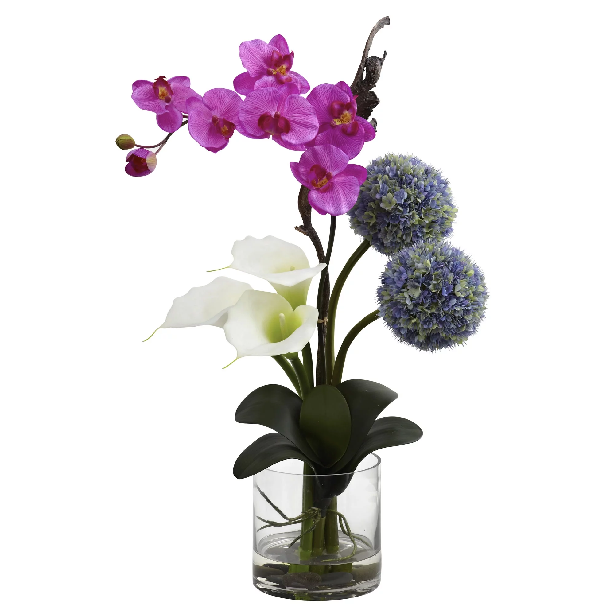 Nearly Natural Calla, Orchid & Ball Flower Arrangement, Assorted