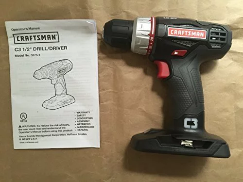 Craftsman C3 19.2 Volt 1/2 Inch Drill/Driver Model 5275.1 Bare Tool, No Battery or Charger Included