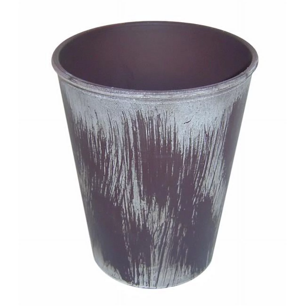 5 in. Round Tapered Recycled Plastic Planter, Brown & Ivory