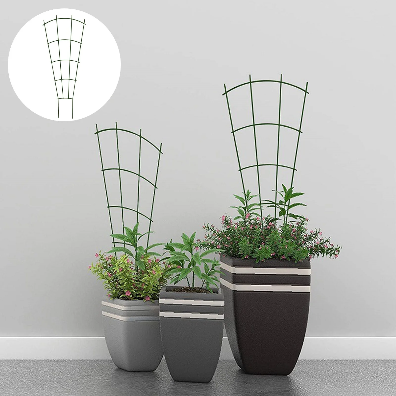 2PCS Climbing Frame Pot Scaffold Climbing Pergola Snow Ying Mountain Turtle Flower Arrangement Support Fixed Rod