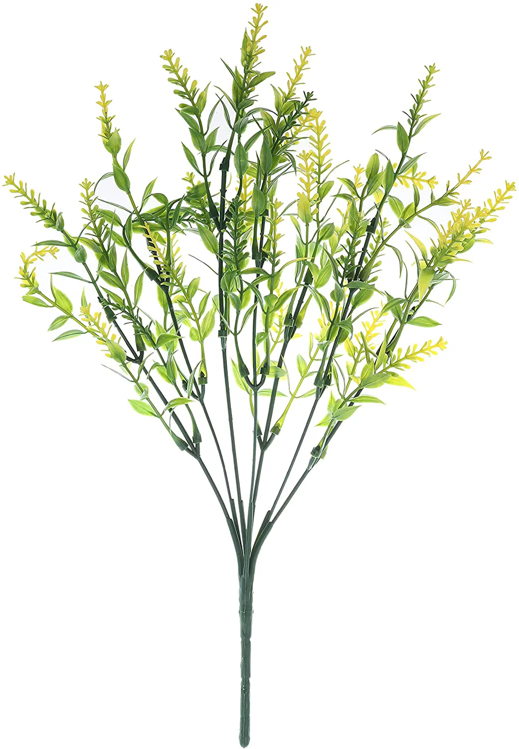 Babibeauty 8 Bundles Artificial Lavender Flowers Outdoor Fake Plants UV Resistant Plants Faux Plastic Plants for Outdoor Indoor Home Window Garden Wedding Porch Box Hanging Plants Decor (Yellow)