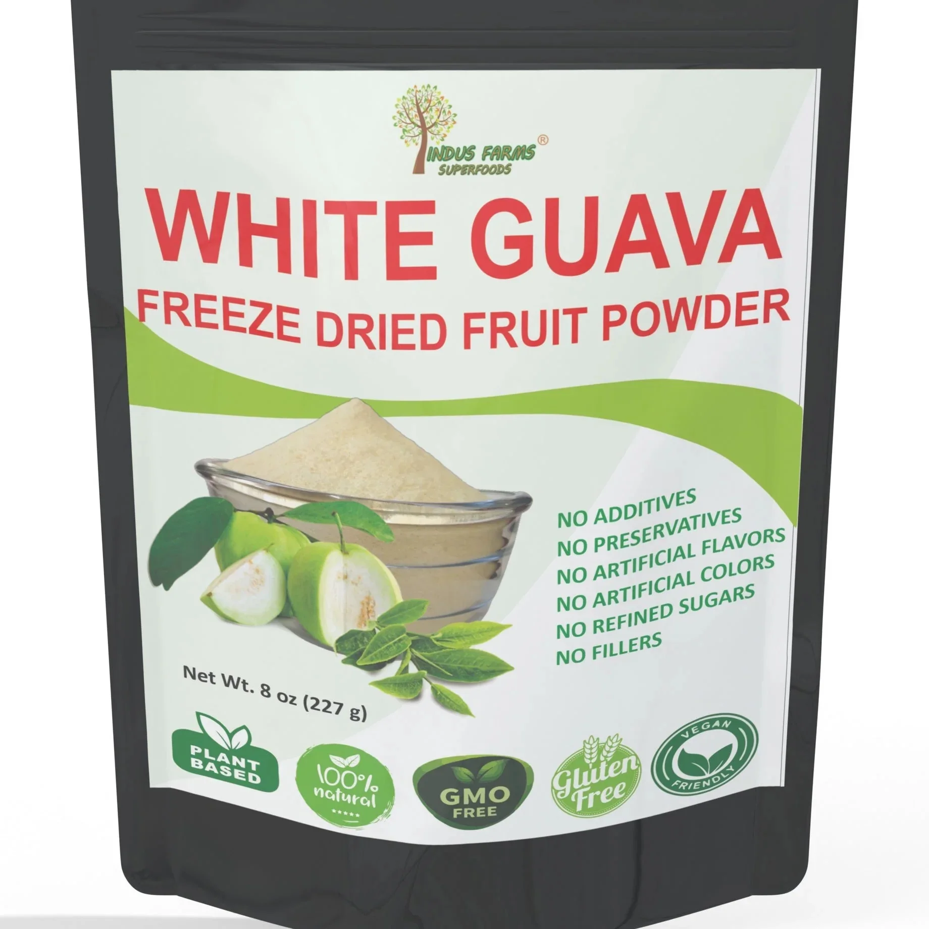 Indus Farms Superfoods Freeze Dried White Guava Fruit Powder, 100% Pure  Natural, Additive-Free, GMO-Free, Vegan