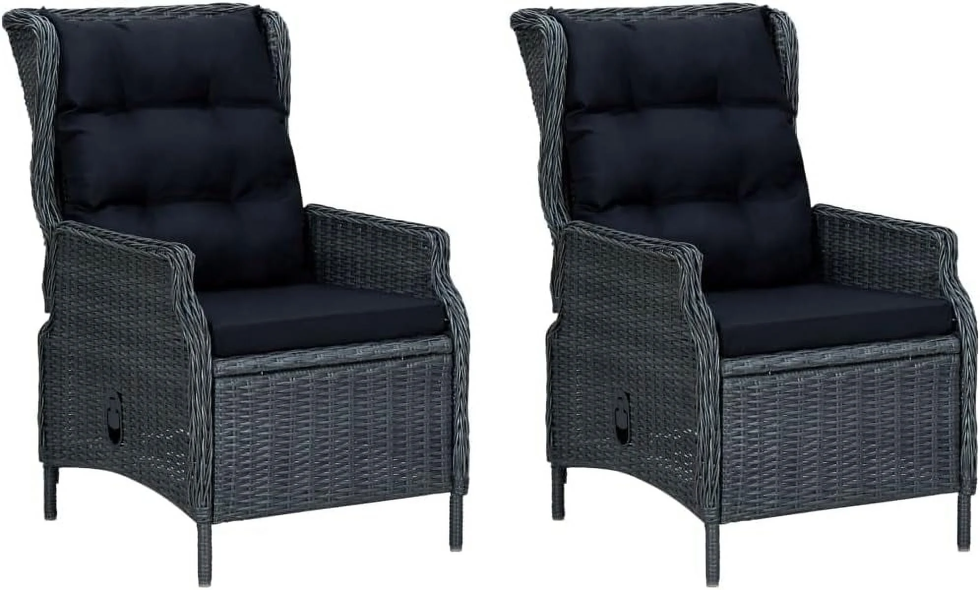 9 Piece Patio Dining Set with Cushions Poly Rattan Light Gray Outdoor Garden Patio Furniture Dining Table Set with 1 Table  8 Rattan Chairs  8 Seat Cushions and 8 Back Cushions