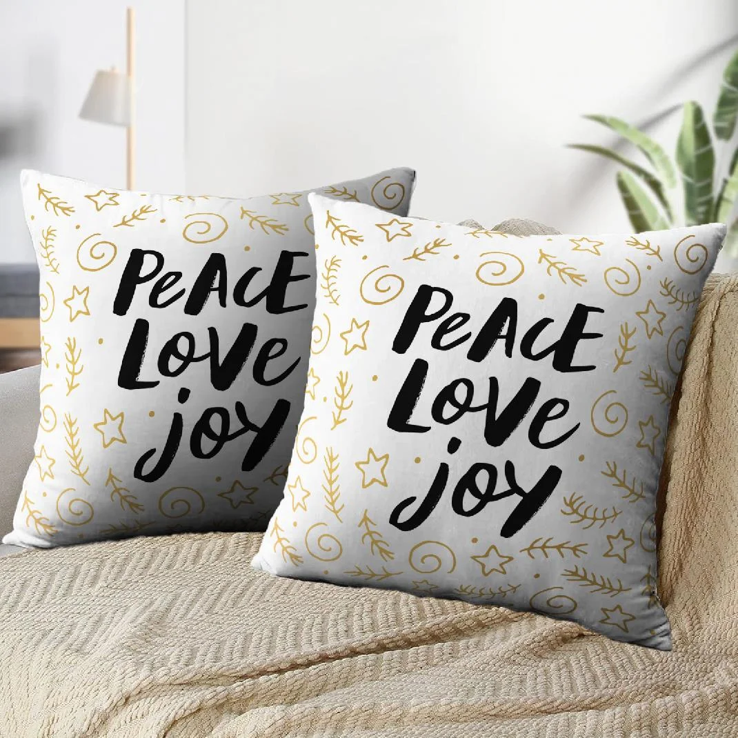 LALILO Throw Pillow Covers Peace Love Joy Trendy Brush Lettering Cushion Cover 18