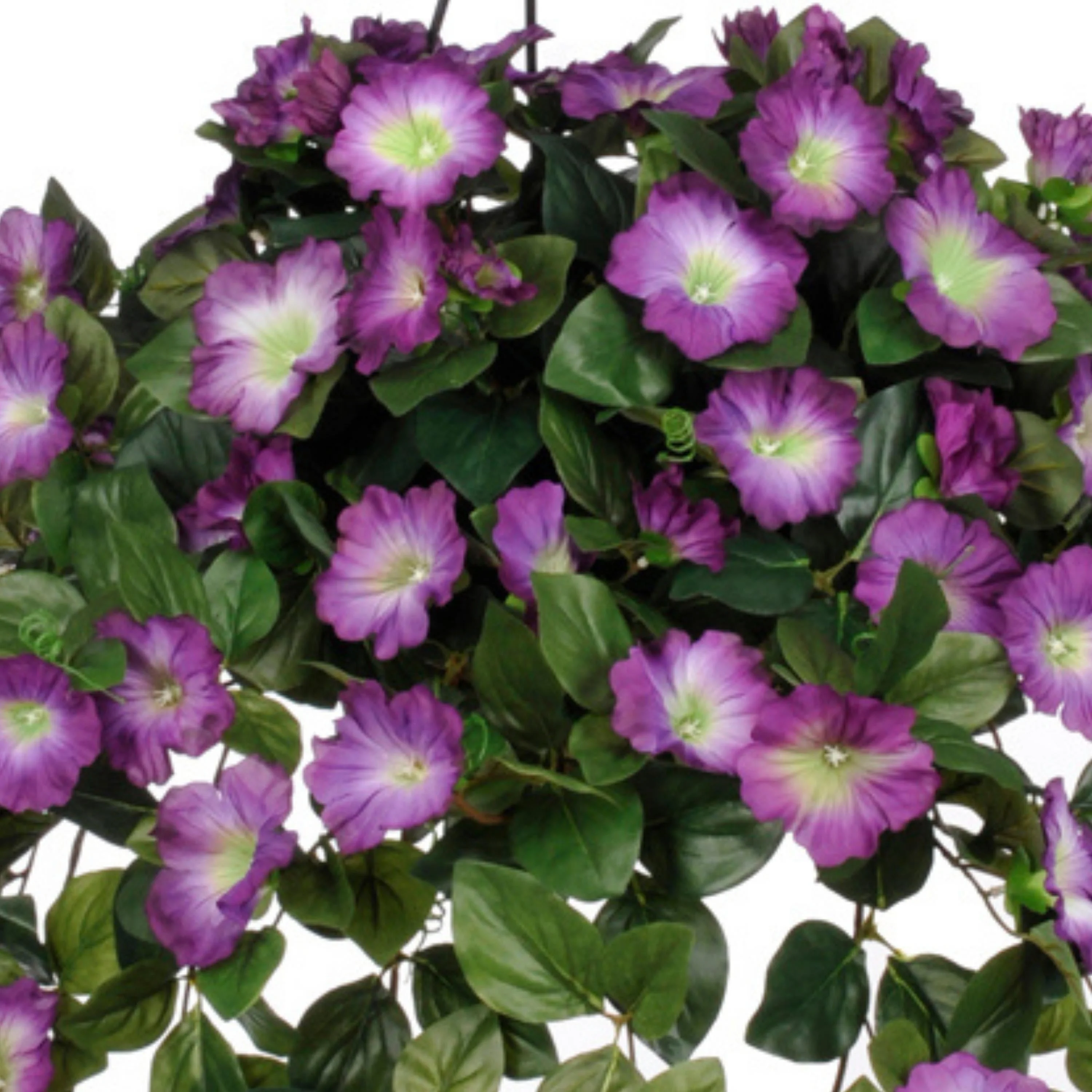 Faux Violet Petunia Hanging Basket Square
