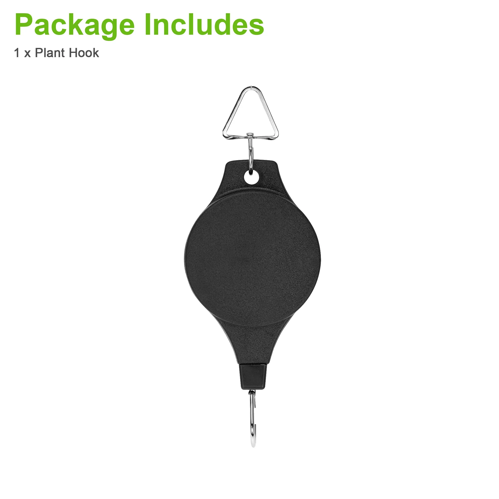 TSV 2pcs Plant Retractable Pulley, Hanger Hanging Planters Flower Basket Hook for Garden Baskets, Pots, and Birds Feeder Hang (High up and Pull Down)