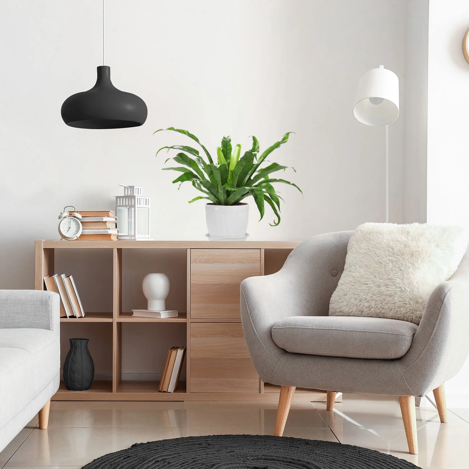 Uxcell 6 Inch Plastic Plant Pots Flower Planters with Drainage Holes and Tray White 5 Pack