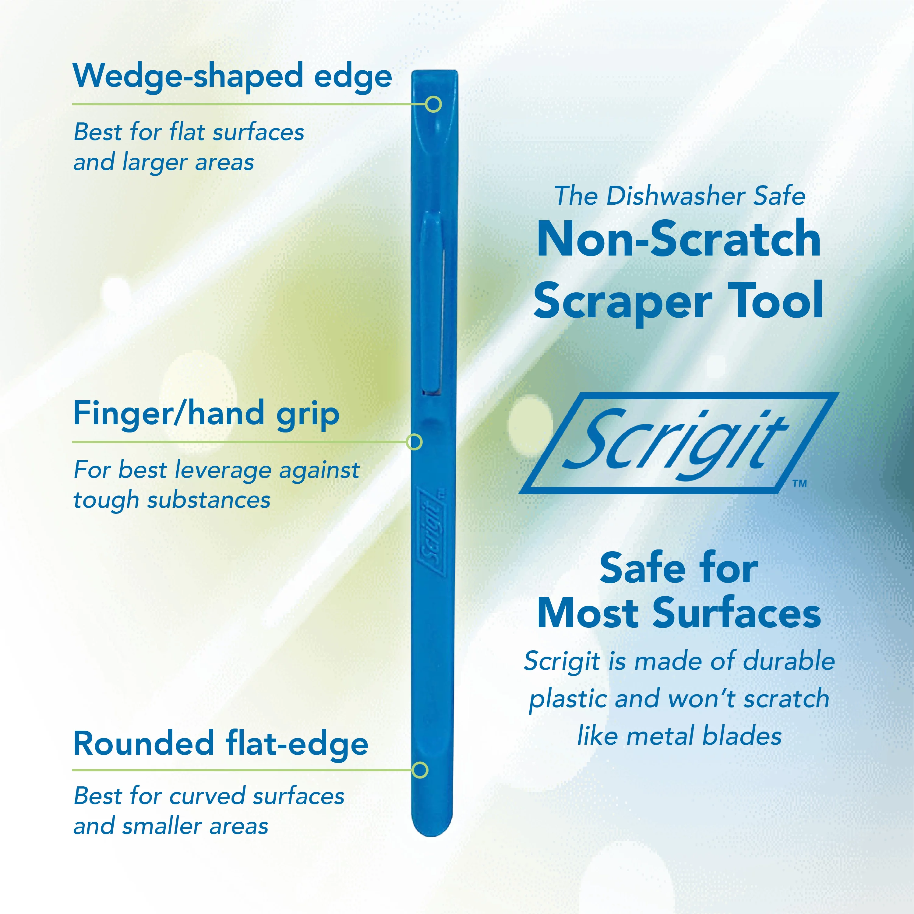 Scrigit Scraper Scratch Free Plastic Scraper Tool, Blue, 5pk