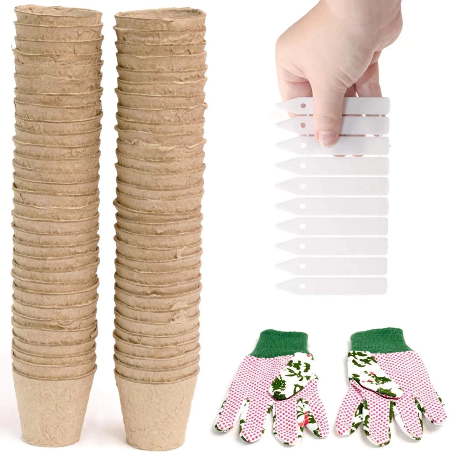 Peat Plant Pots for Plantings, Plant Starter Kit Paper Pulp Germination Planting Pots Supplies 2