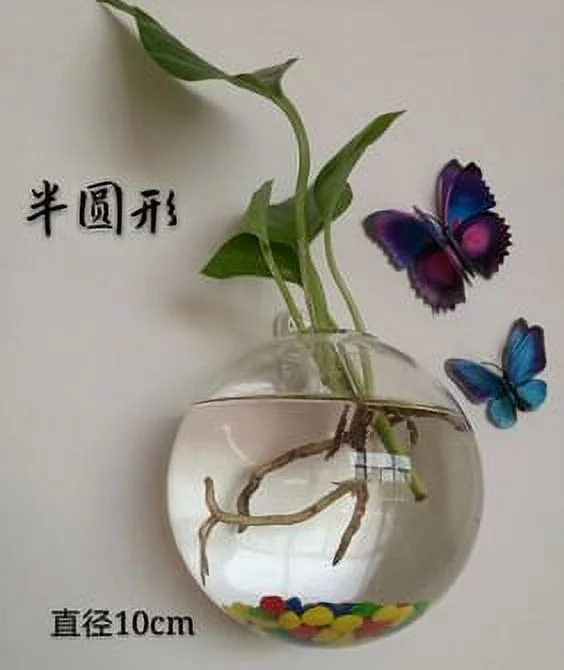 Wall Mounted Bowl Fish Tank Wall Hanging Bubble Bowl Plant Fish Tank Aquarium Home Decoration Pet Products