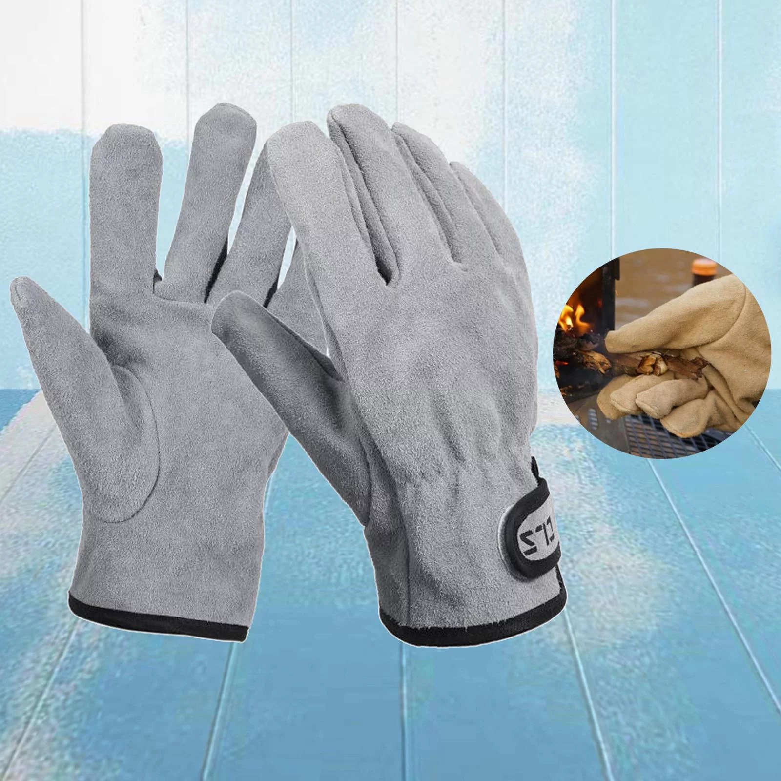 Work Gloves Adjustable Wrist Gardening Gloves, Good Grip for Logging/Wood Cutting/Forest Work/Driving/Farm , for Gray