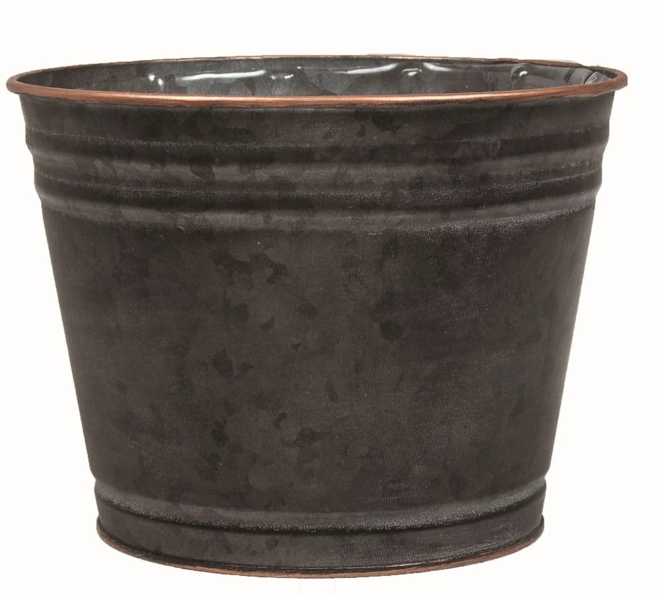 Black And Copper Colored Rim Planter