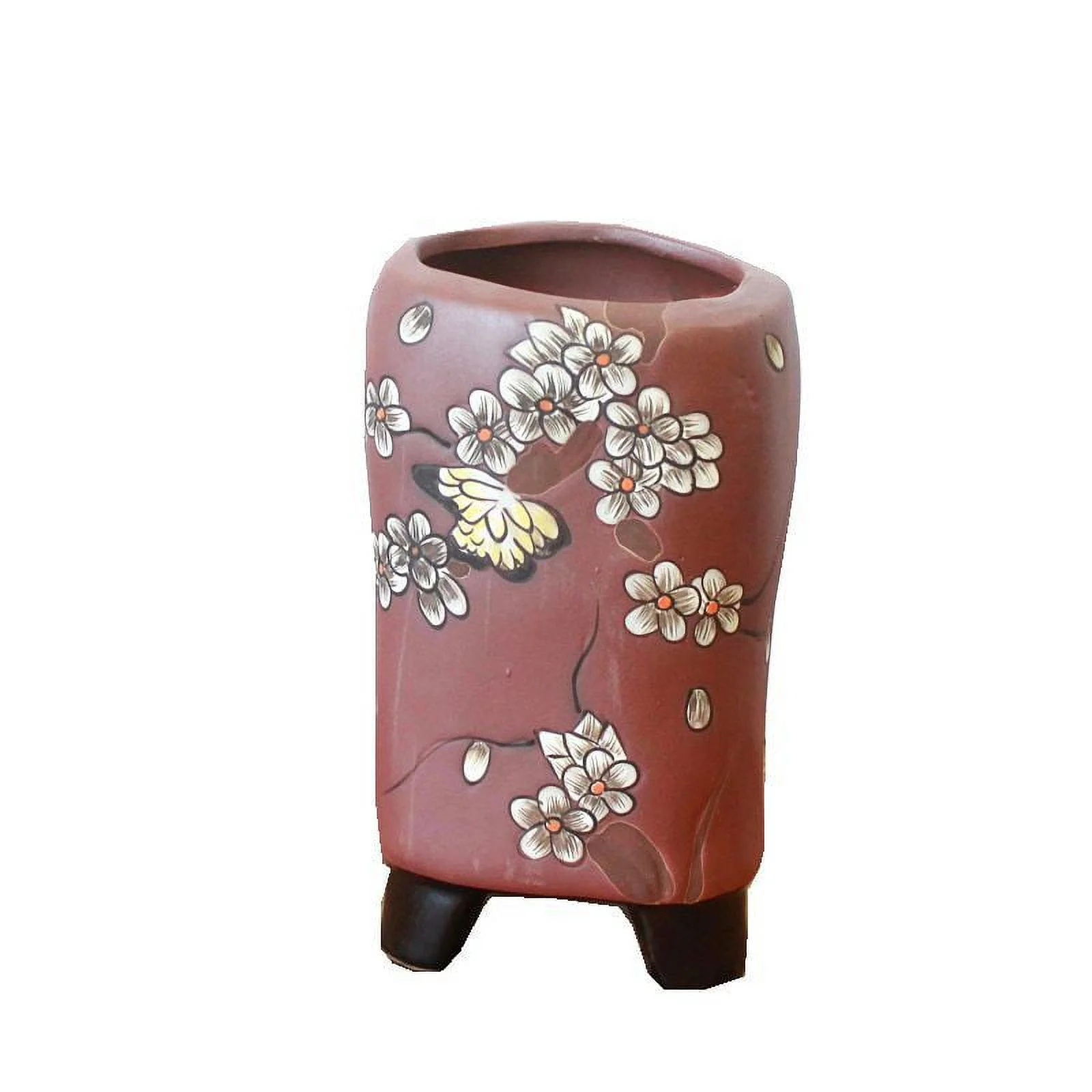 Ceramic Succulent Old Stump Planter - Hand-Painted Ceramic Planter - Succulent Pot