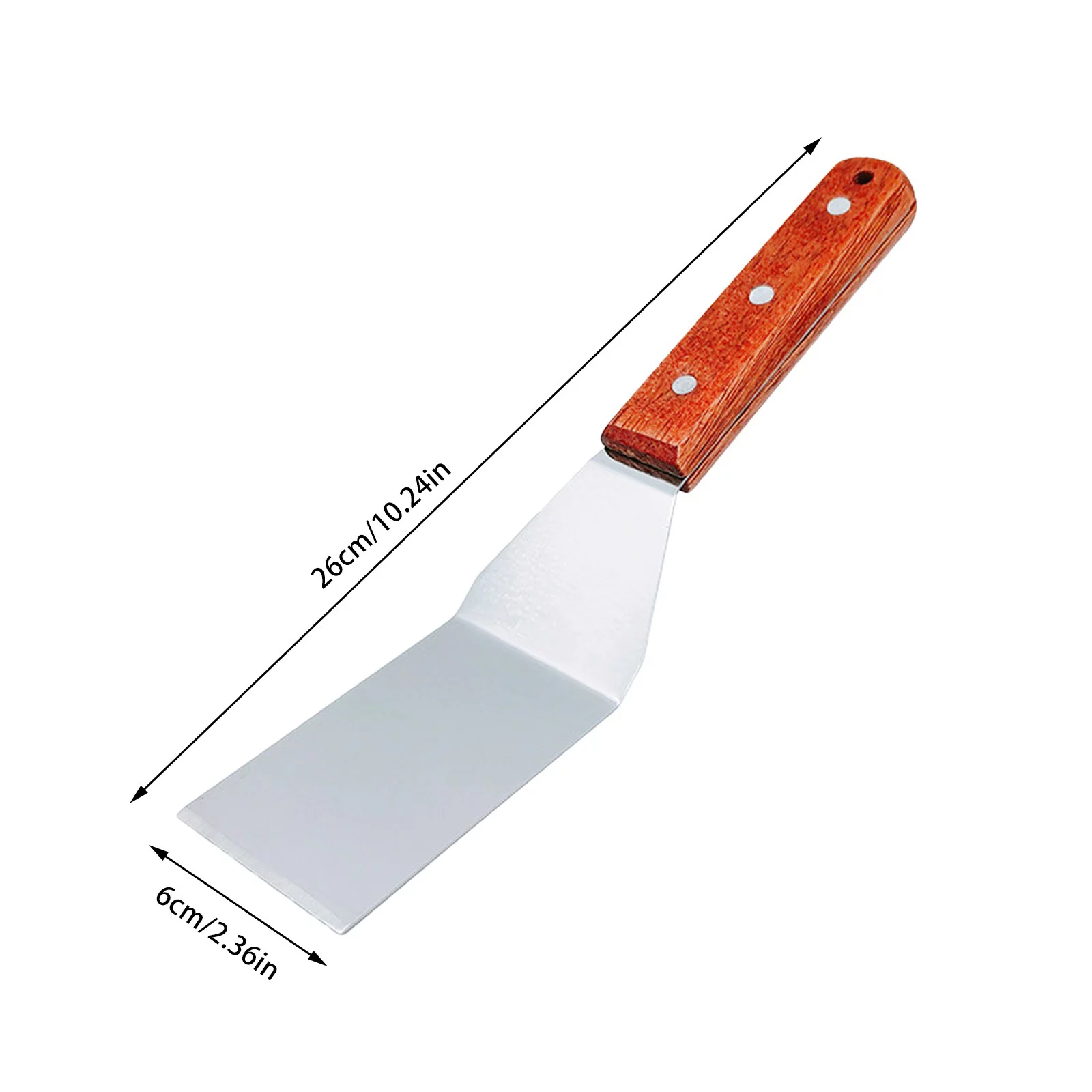 Stainless Steel Frying Shovel Pizza Shovel Steak Frying Shovel Hand Grasping Pie Shovel Wooden Handle Cooking Shovel Barbecue Shovel Head Silicone with Metal Stainless Steel Food for Cooking No