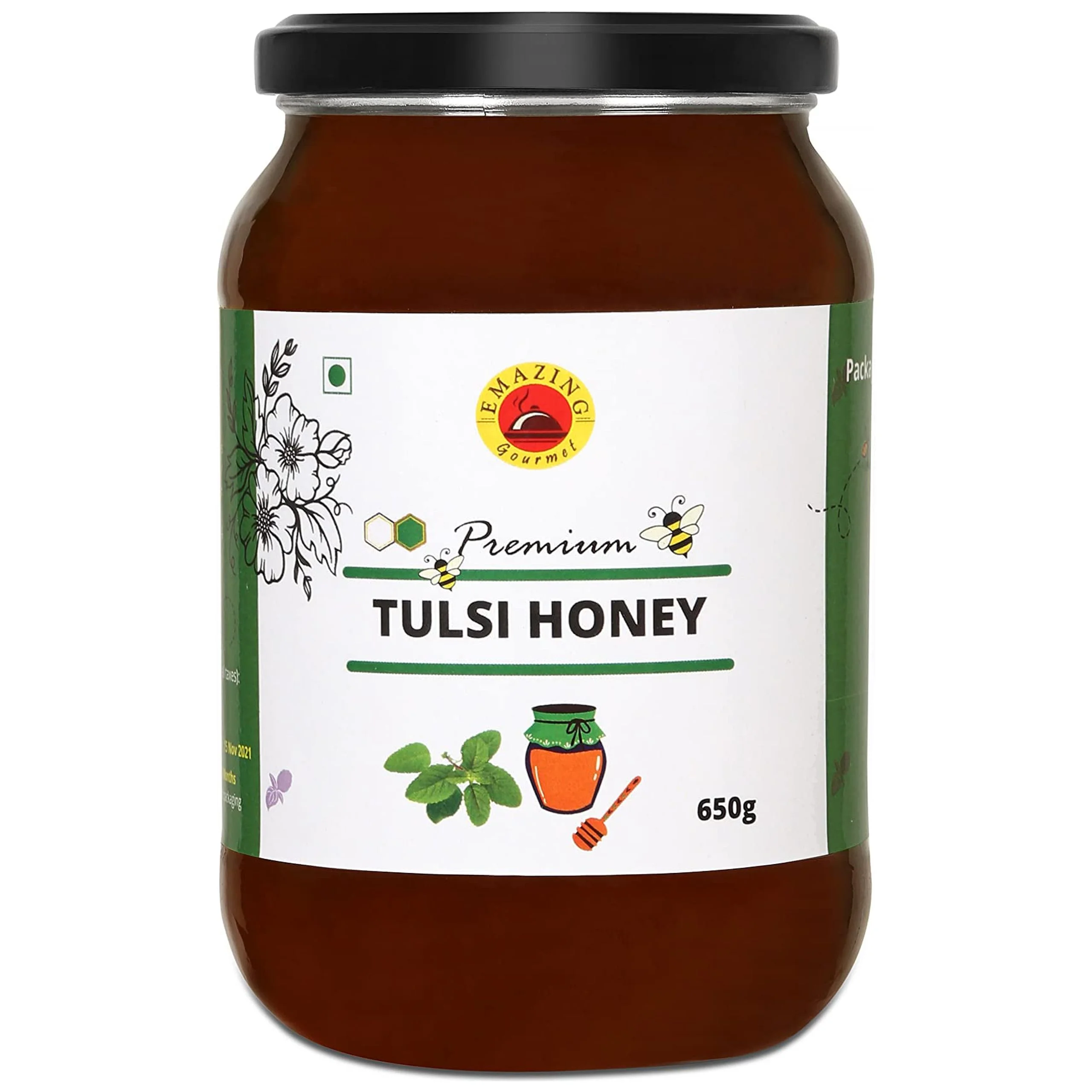 Emazing Gourmet 100% Pure Raw Tulsi Honey 650Gm