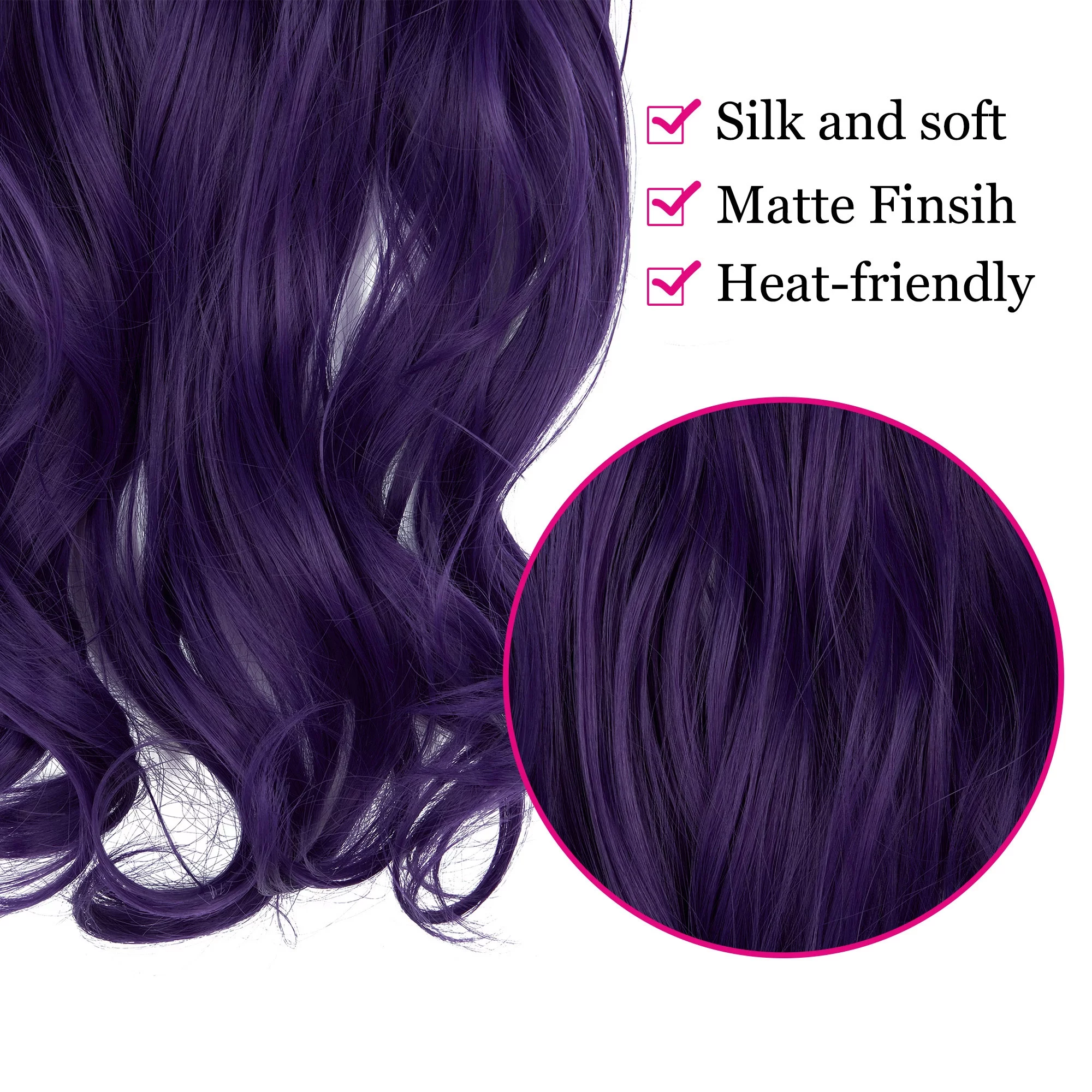 Women Invisible Wire Hair Extensions Hidden No Clip Natural Hair Extensions Long Soft Silky Straight Curly Hairpiece Wavy Hidden Hair Extension Synthetic Hairpieces 18-22 inch Hairpiece