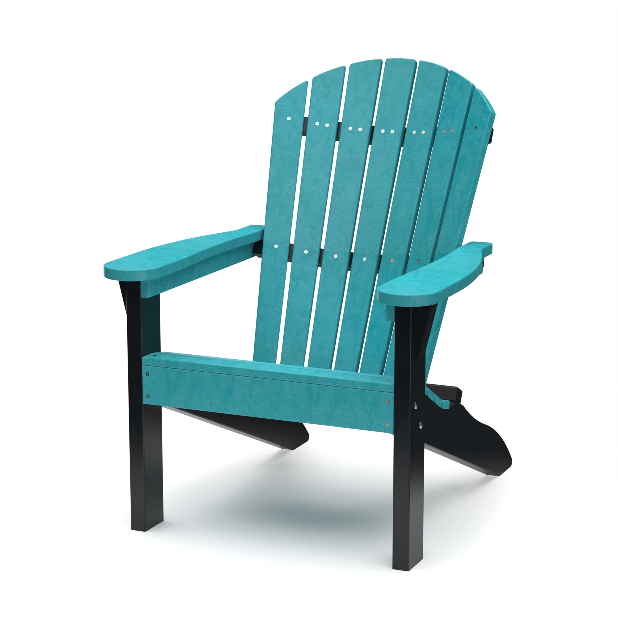 Wildridge Heritage Sunset Adirondack Chair, Aruba Blue and Black, Outdoor Weather Resistant Poly Patio Furniture