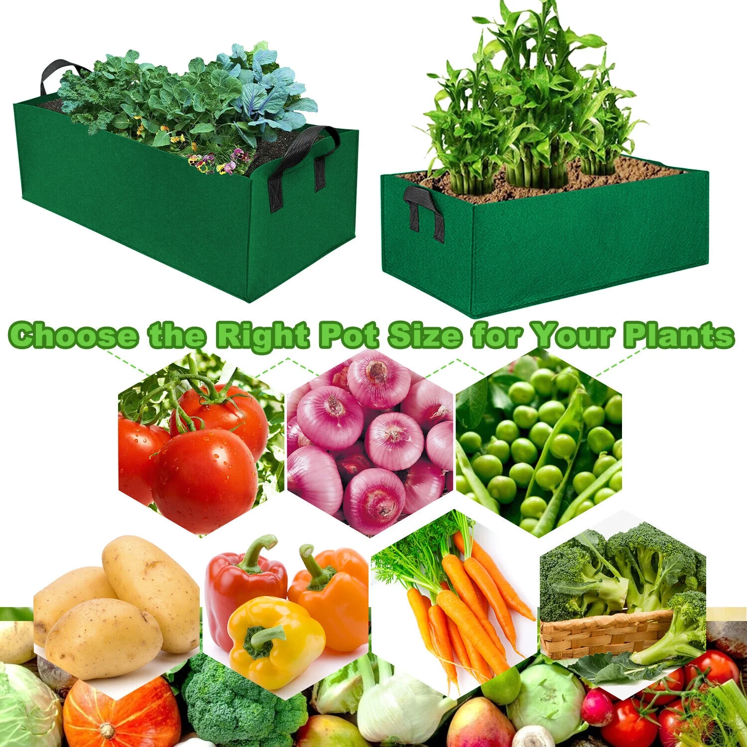 4/6/8Grid Plant Grow Bags PE Veg Pot Nursery Soil Bag Thickened Recycle Bag
