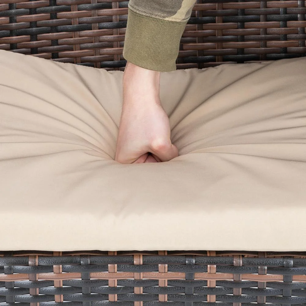 Set of 8 Patio Rattan Conversation Furniture Set Lawn Wicker Chair with Cushions