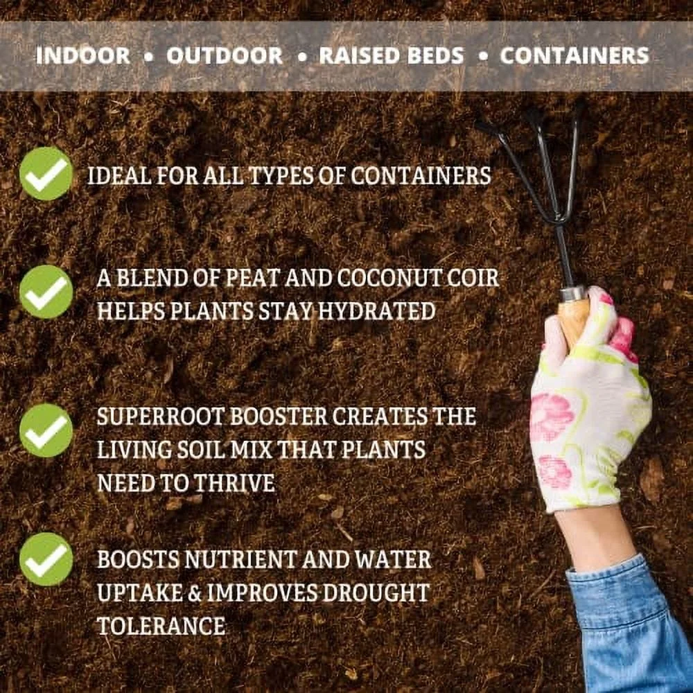 Gardener's Supply Company 40 Qts Potting Mix | SuperRoot Booster & Moisture-Retaining Coir | Resilient Plant Growth for Indoor & Outdoor Self Watering Planter Boxes, Potted Plants & Raised Garden Beds