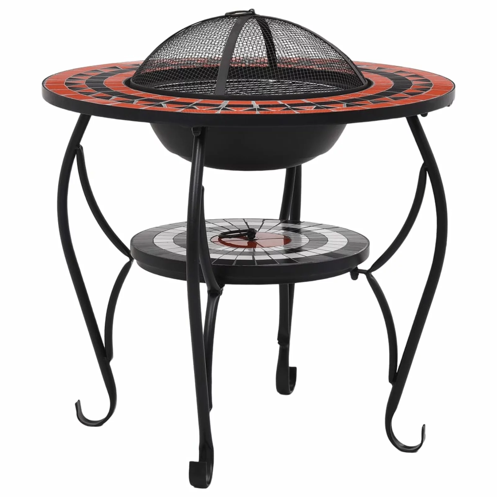 Suzicca Fire Pit Table Terracotta and White 26.8