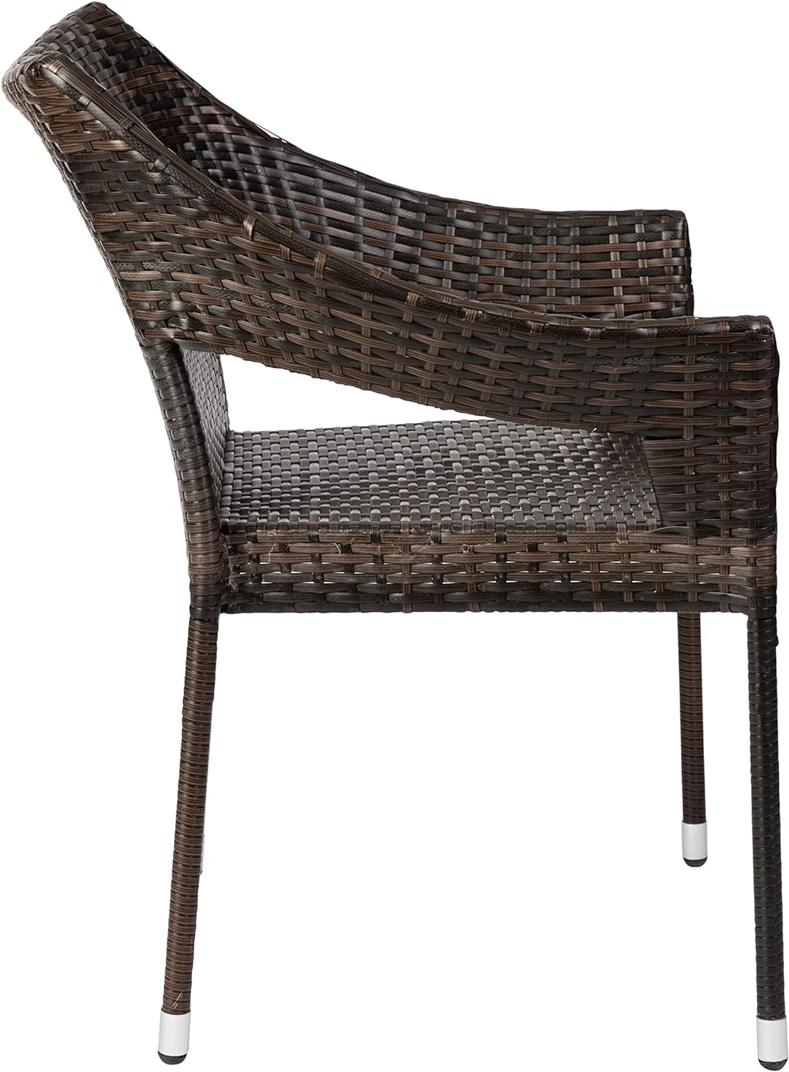 Grade Patio Chair, All Weather PE Rattan Wicker Stacking Patio Dining Chair, Espresso
