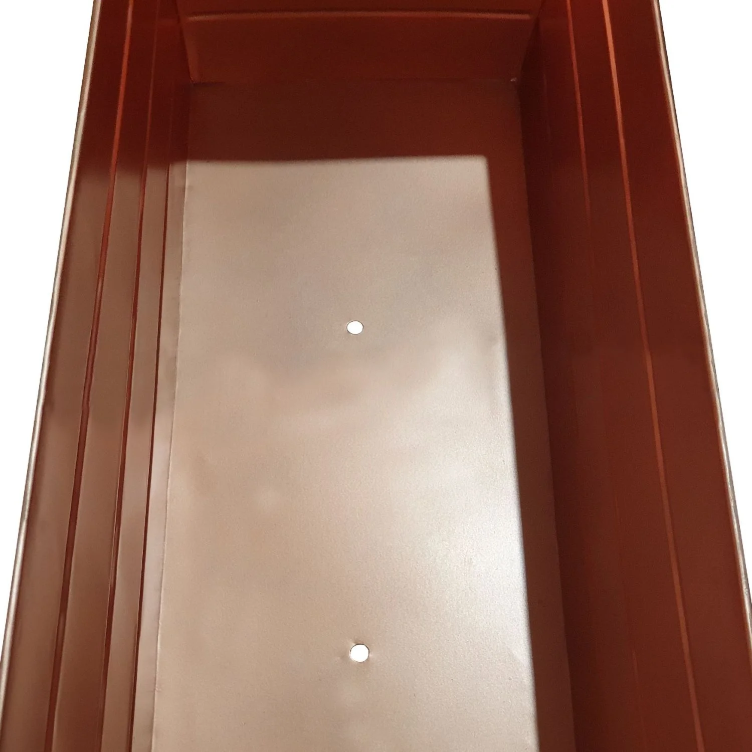 LEIYEHOOM Rectangular Metal Flower Planter Box with Embossed Line Design Large Copper