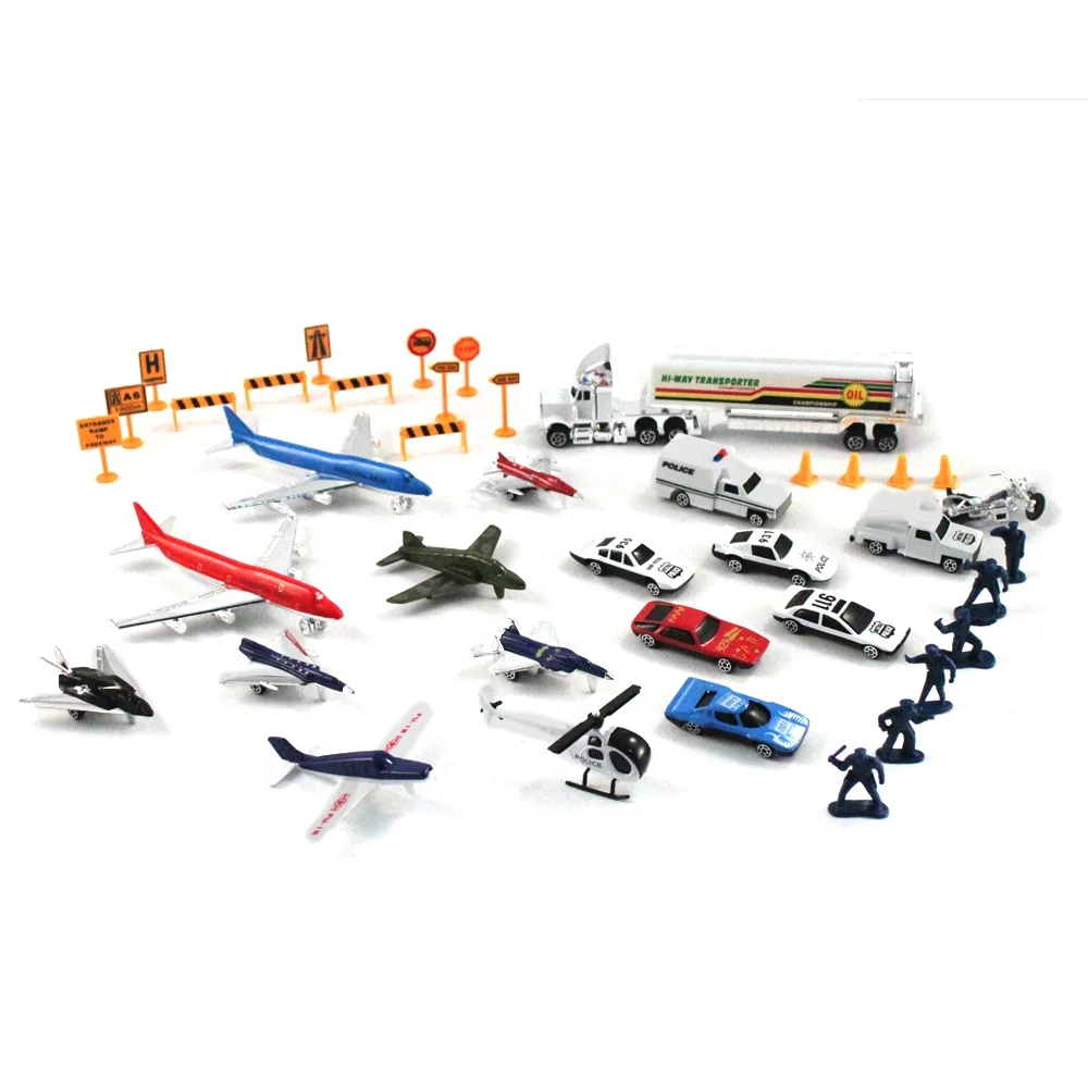 50pc Kidplay Diecast Cars Urban City Airport Playset Kids Toys