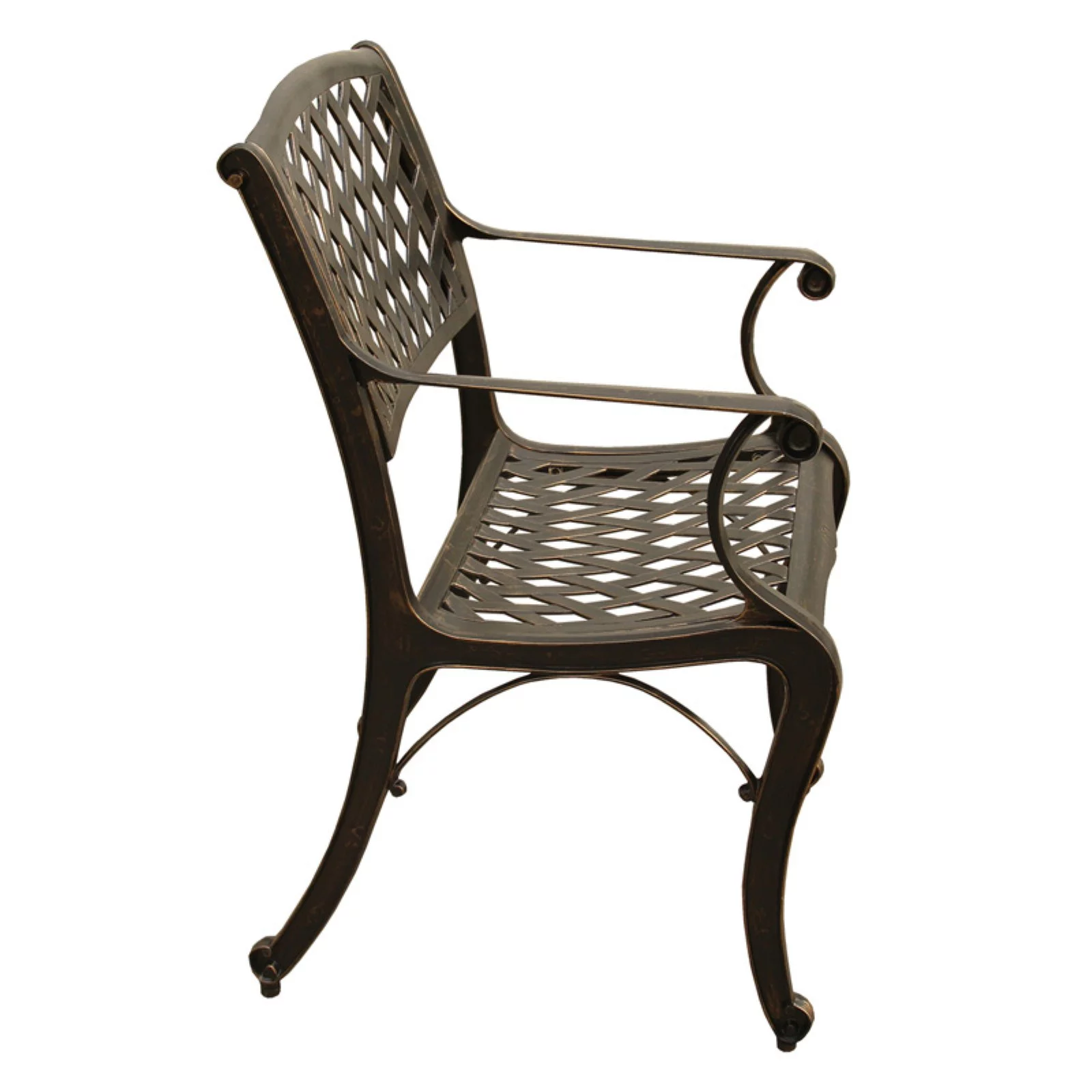 Oakland Living Modern Mesh Lattice Aluminum Patio Dining Arm Chair