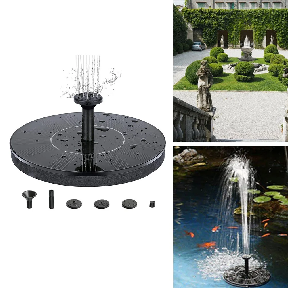 Solar Water Fountain with Solar Panel Pond Pupme with 6 Fountain Nozzles Garden
