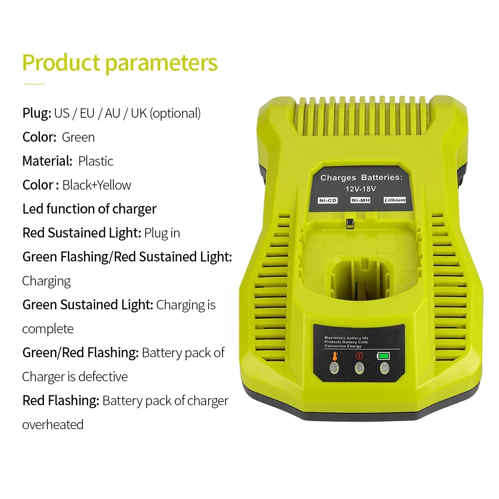 Reliable for Ryobi 12V 18V Batteries Compatible with P104 P105 P102 P103 P107 P108