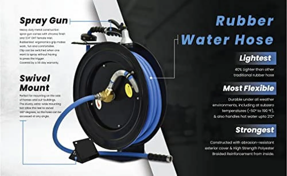 BLUSEAL BSWR1250HRS Retractable Hose Reel With 1/2
