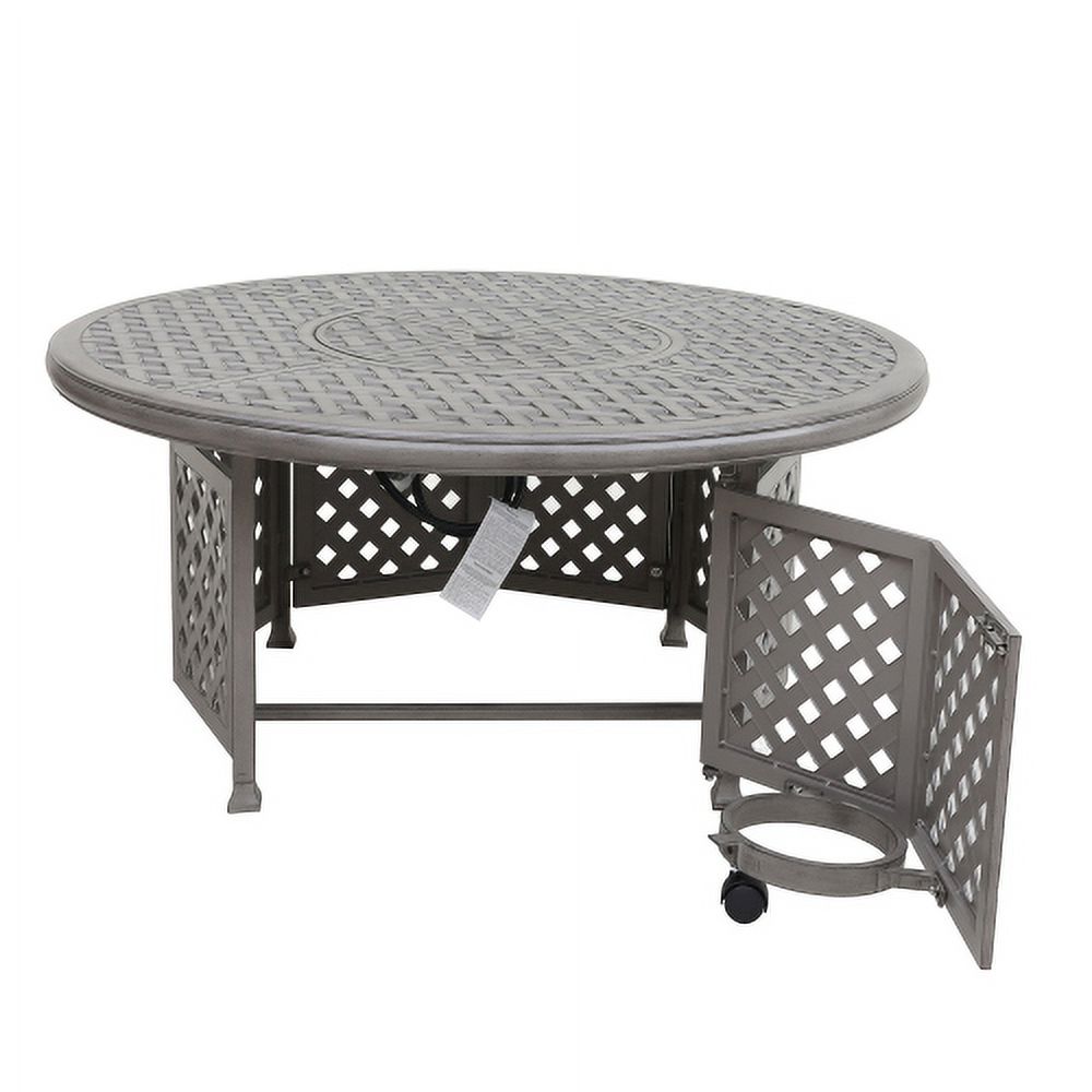Buumin Cast Aluminum Propane Gas Firepit Table, Chat Height
