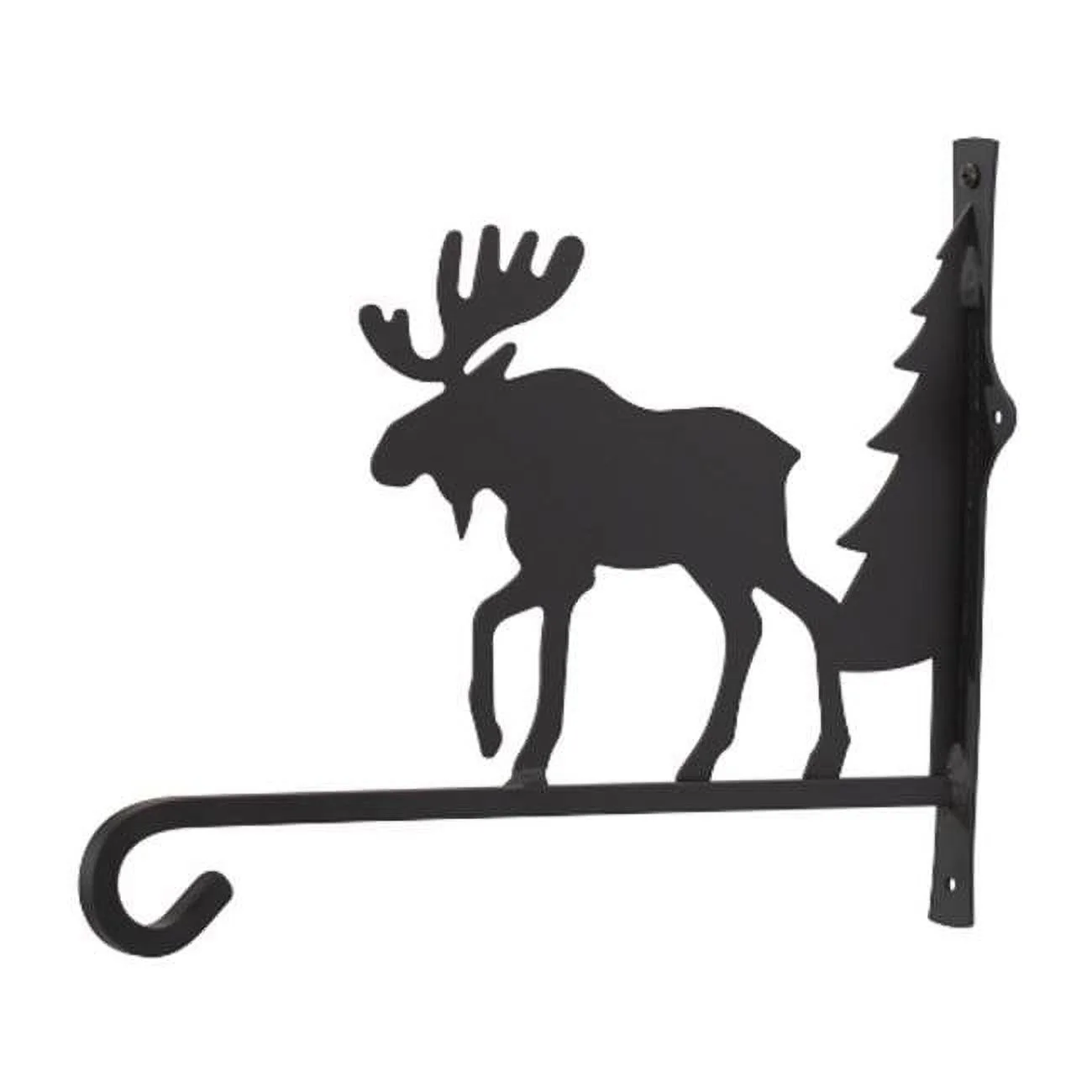 Village Wrought Iron PHD-22-12 Moose and Tree Plant Hanger