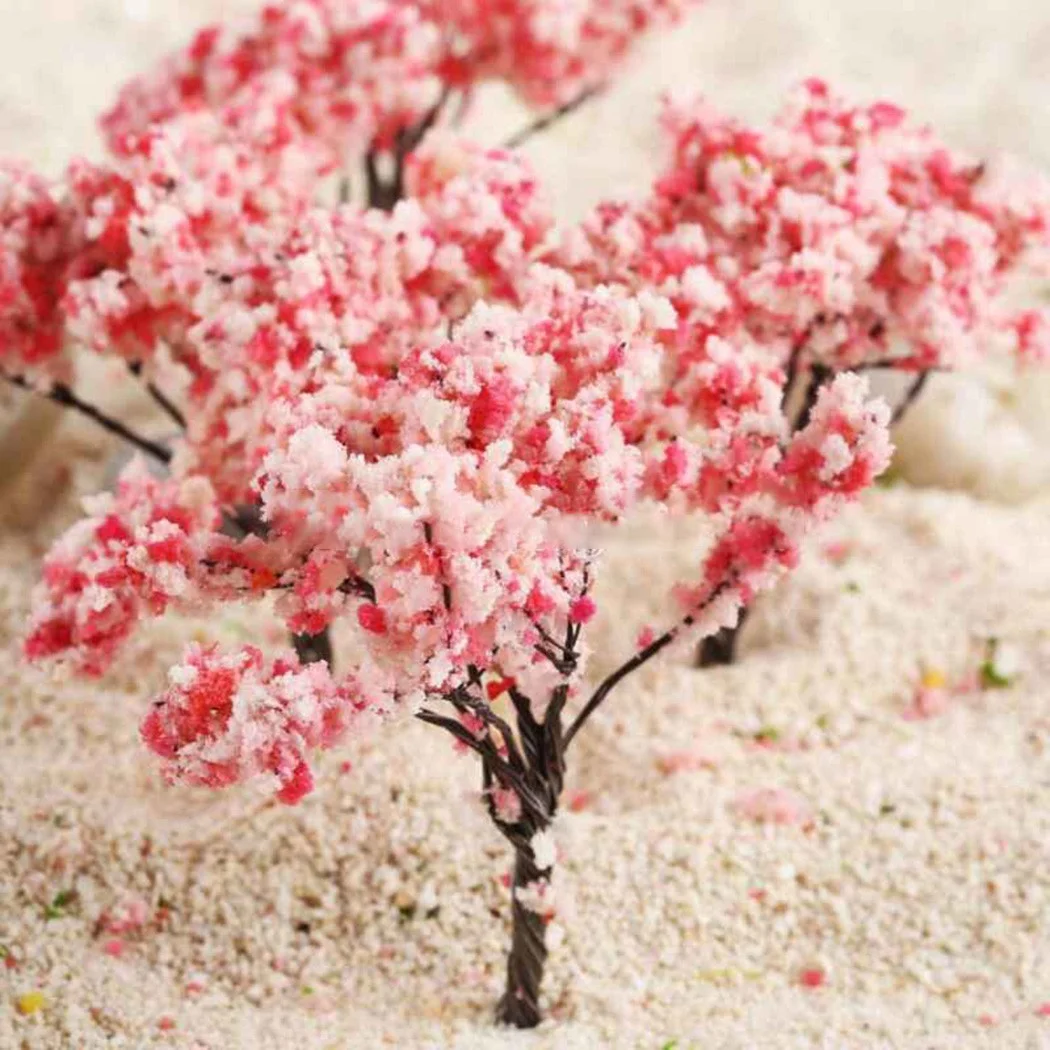 40pcs 65mm Blossom Cherry Model Trees Railroad Layout Scene HO OO Scale