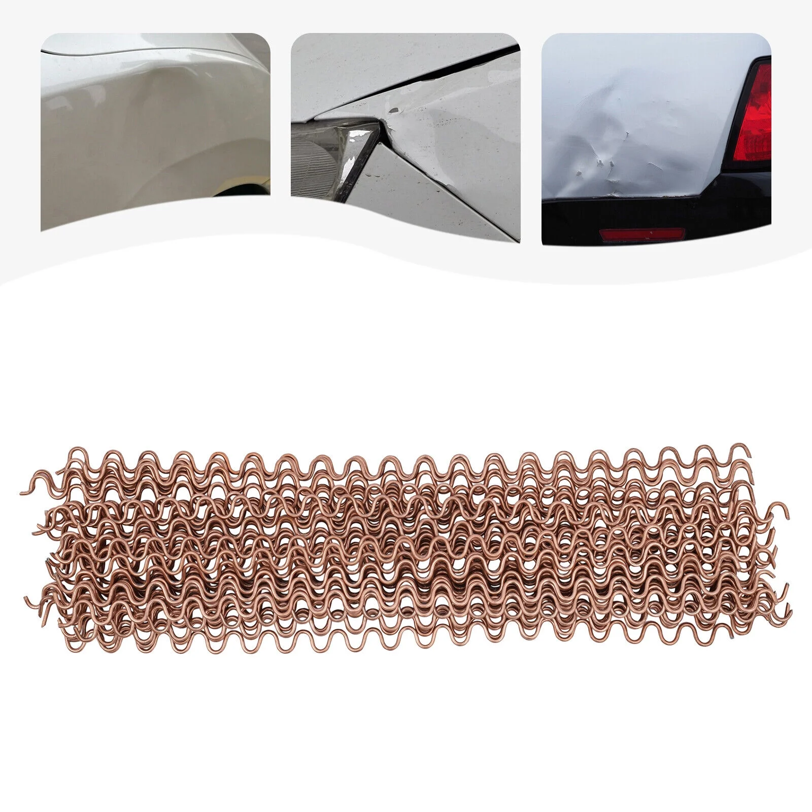50Pcs Wave Wiggle Wire Dent Puller Panel Beating Pulling Claw Panel Repair Kits