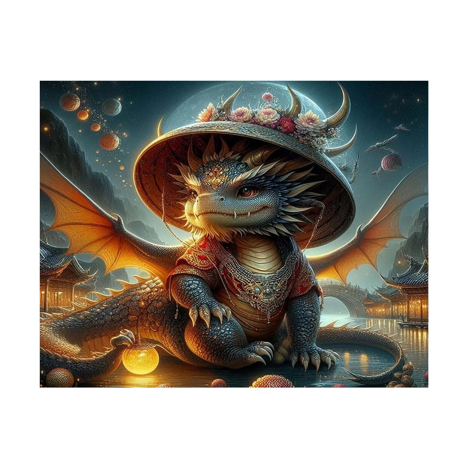 iju7gthy Flower Pots Large Outside Blue 4th of July Indoor 37.4in X 29.5in 2024 New Wall for Luck and Fortunerate Your Home with Home Wall for The Year of The