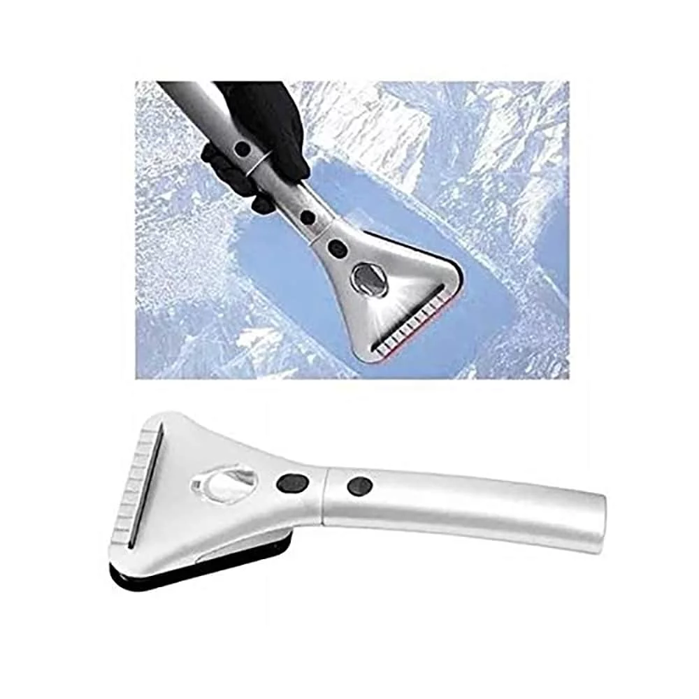 Two Elephants  Heated Ice Scraper with Built-In Wide-Beam LED Light - grey