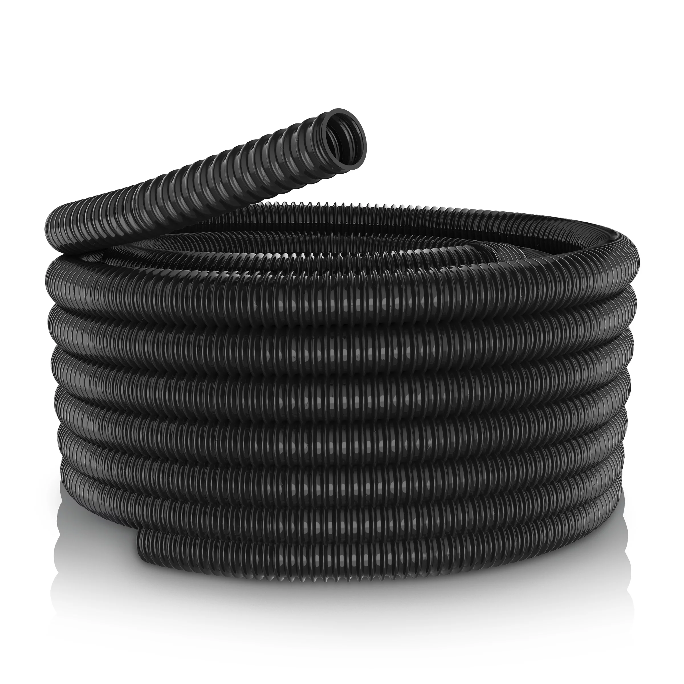 1-1/4 in. I.D. x 100 ft. Multi-Use Pond Black Kink Free, Corrugated, Flexible PVC Tubing