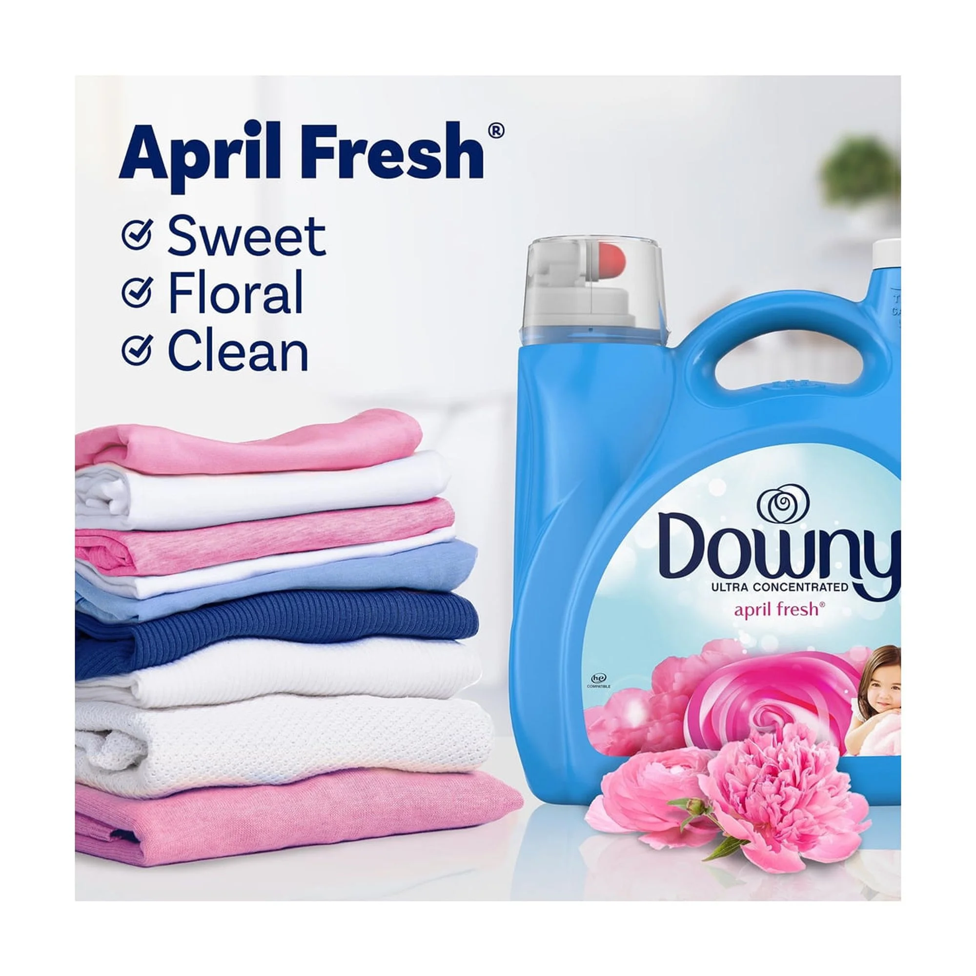 Downy Ultra Laundry Liquid Fabric Softener (Fabric Conditioner), April Fresh, 140 fl oz, 190 Loads (Pack of 8)