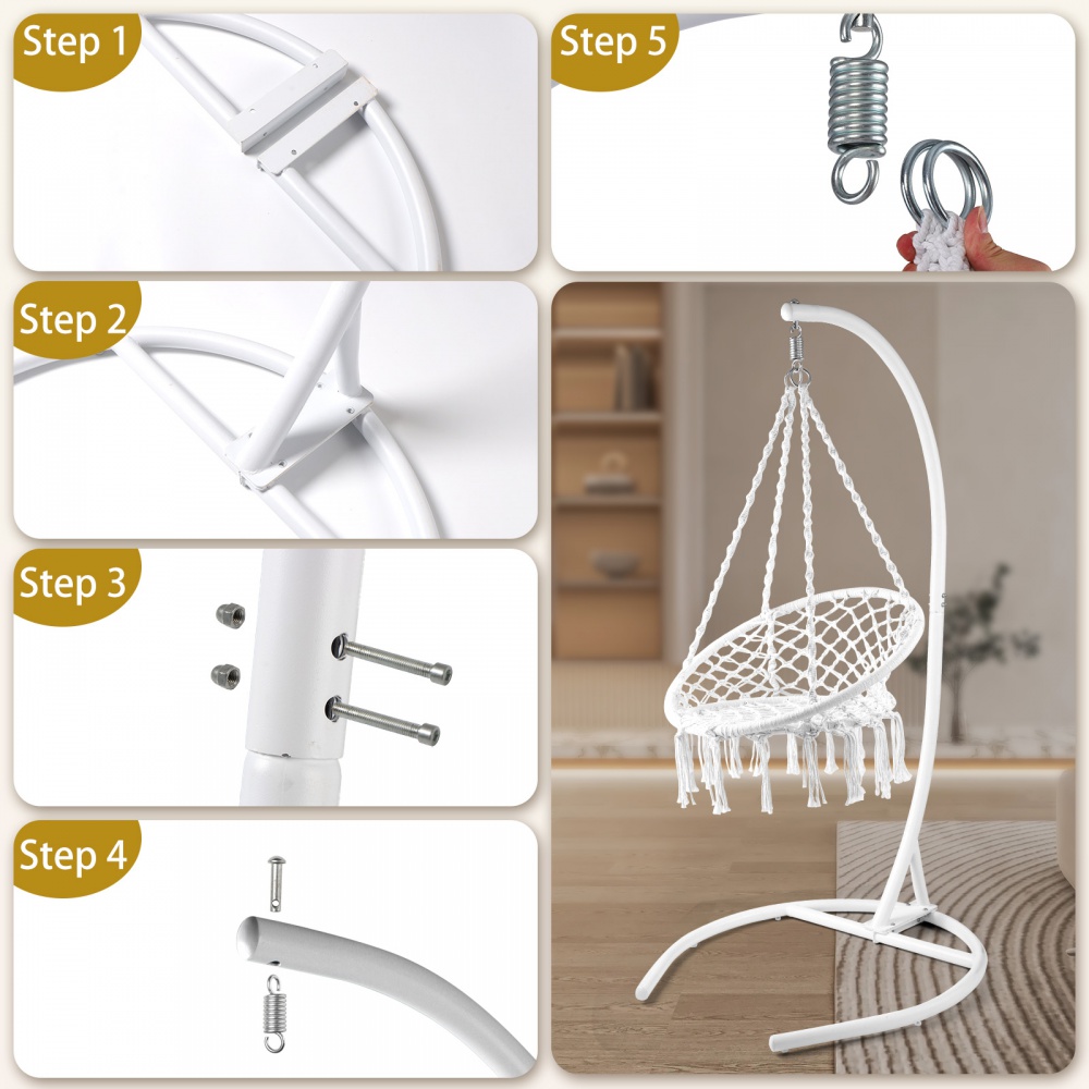 YAHAOLHGD Hanging Swing Chair with Stand Boho Swinging Hammock Chairs with Stand