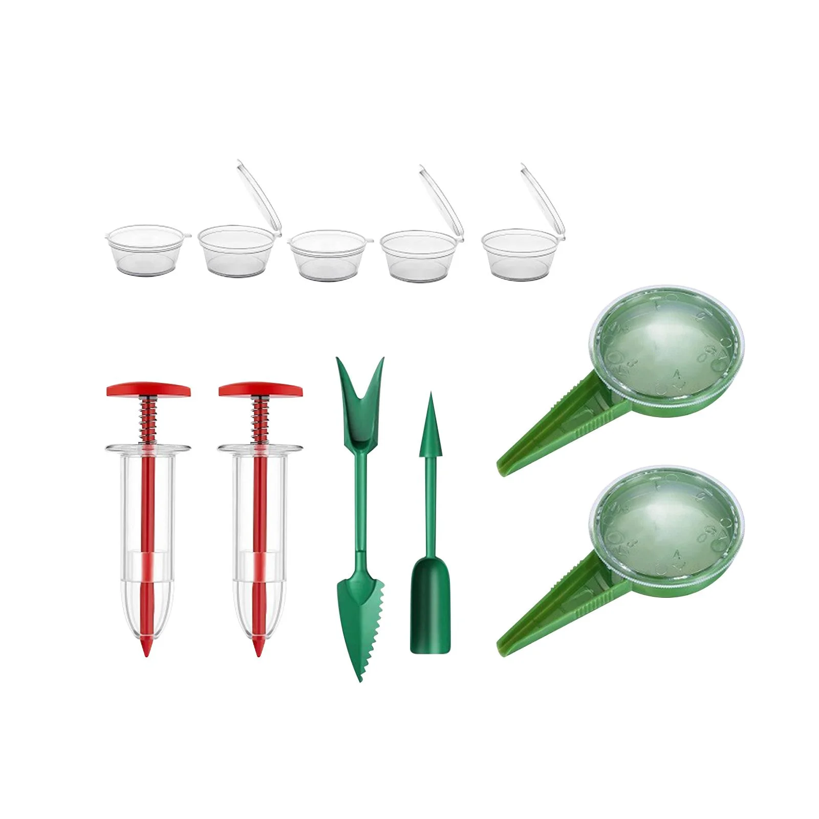 SunniMix Mini Seed Spreader Set Gardening Tools Reusable Transplanting Tool Planter Tool 5 Clear Boxes