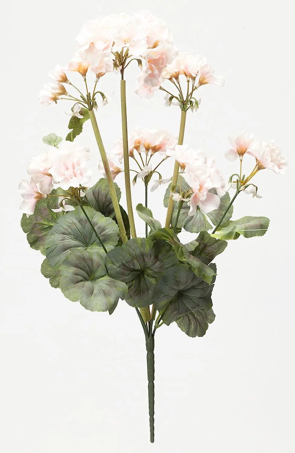 silk geranium bush – artificial flowers outdoor décor – pink, 19” long
