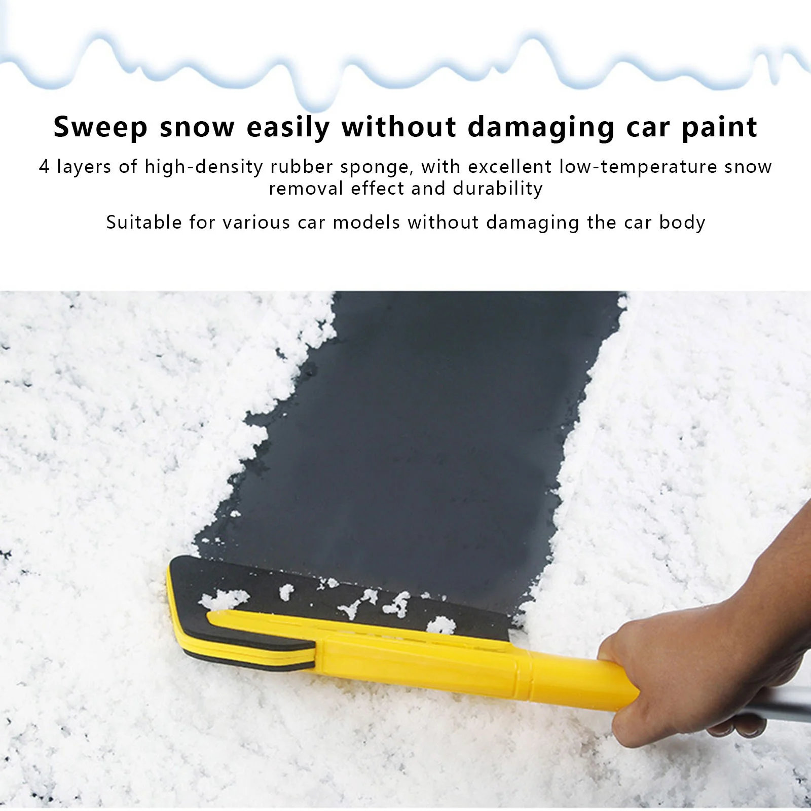 QNFEPKG Three In One Snow Shovel Sponge Snow Shovel Detachable Telescopic Long Handled Snow Brush Multi Functional Aluminum Alloy De Icing Shovel