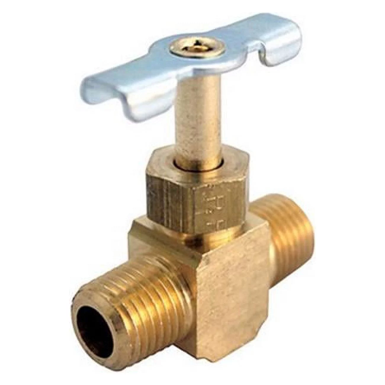 JMF 4506572 0.25 in. MIP x 0.25 in. MIP Yellow Brass Lead Free Needle Valve Compression