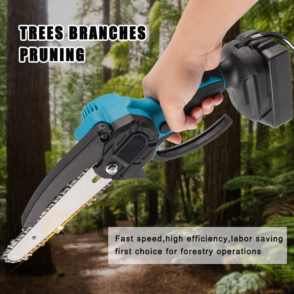 6"Mini Handheld Electric Chainsaw Cordless Chain Saw Wood Cutter Rechargeable