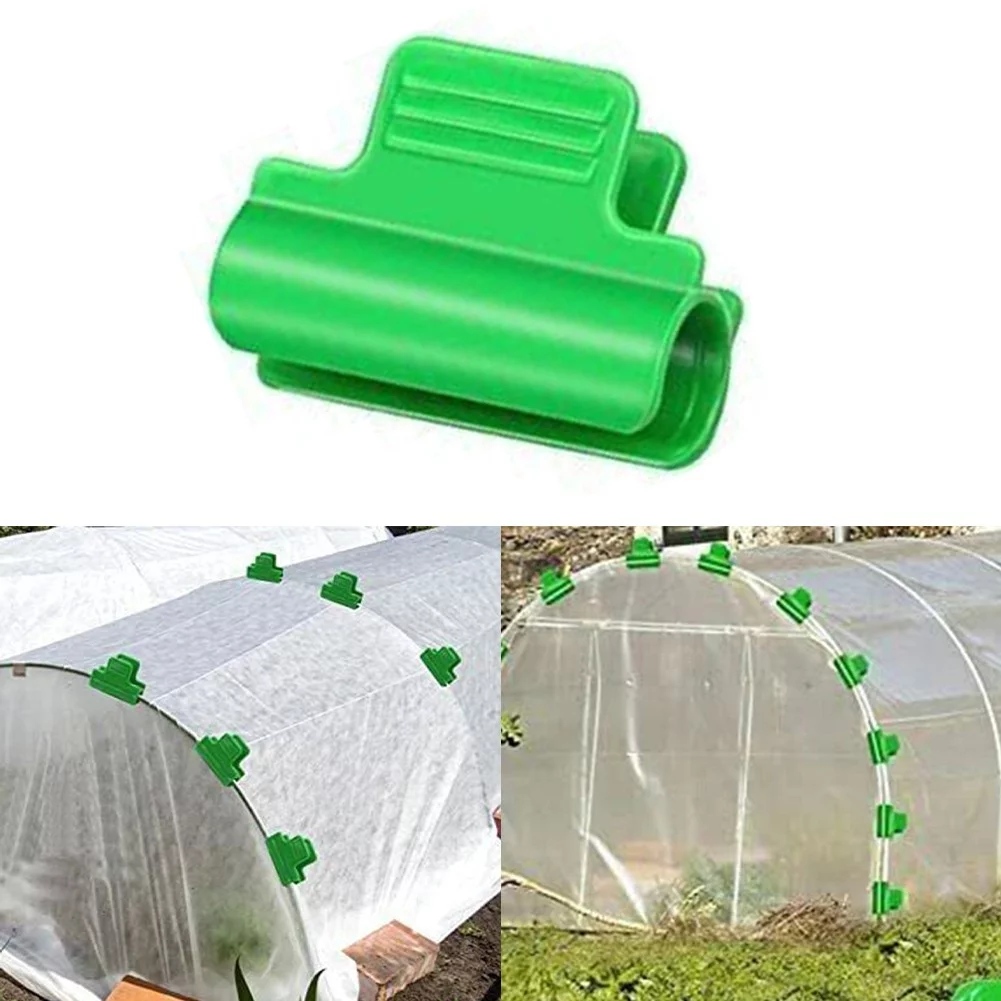 50PCS Greenhouse Clamps Plastic Cover Netting Tunnel Film Hoop Clips Garden
